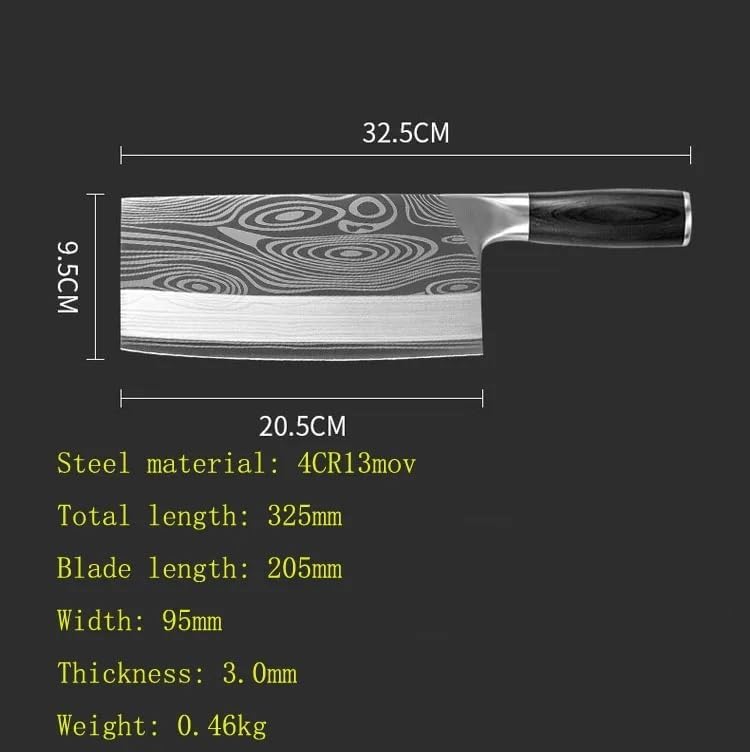 Meat Cleaver,Cleaver Knife 8 Inch Chinese Kitchen Knife Professional 4Cr13mov Stainless Steel Kitchen Knife Chopper Slicer Cooking Cleaver Tool, LAMAJIGA5844