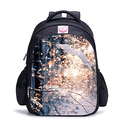 Sac à dos imprimé en 3D scène de neige idéal pour l'école et les sorties