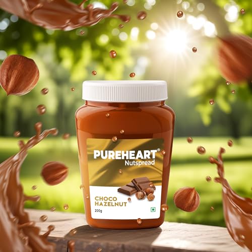 Image of Pureheart Nut Spread Choco Hazelnut (200 gm), Delicious, Smooth & Creamy Snack, Nutty Chocolate Hazelnut Spread for Breakfast
