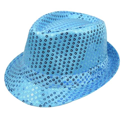 Chapeau à Paillettes Homme Deguisement Disco Femme Chapeau Paillette Unisexe Adulte Accessoire de Costume Fête et Carnaval Nouvel an Brillante Chapeaux à Paillettes,58 cm