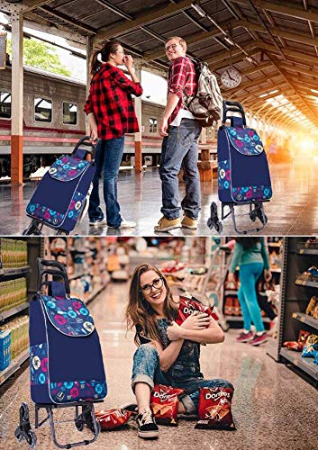 QHYTL Einkaufstrolley, Einkaufstrolley, zusammenklappbarer Einkaufswagen auf Rädern, großer und leichter Nutzwagen mit… – Bild 8