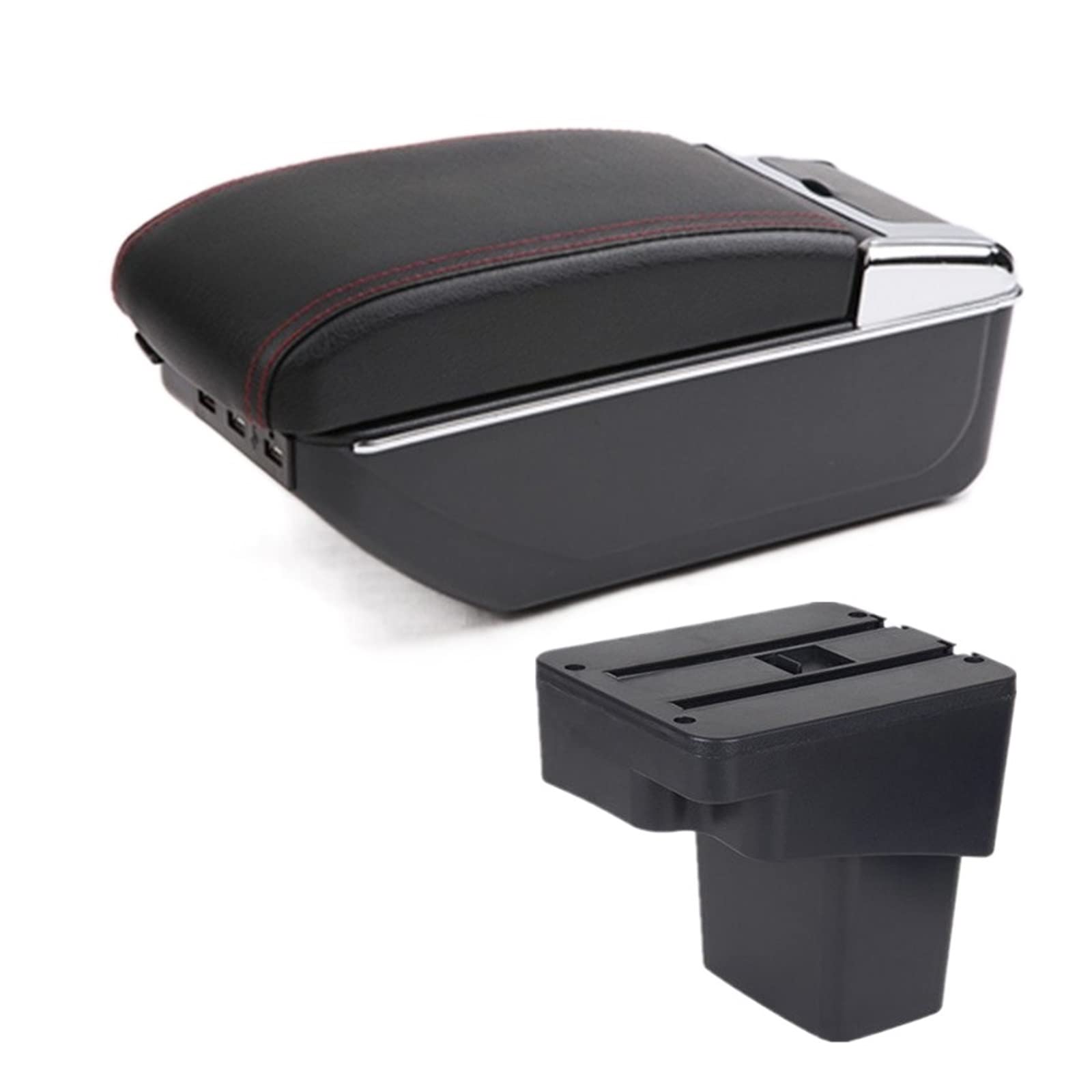 Boîte D'accoudoir De Voiture Console Centrale Boîte De Rangement Accoudoir Rotatif Pour Hyundai Pour Accent RB Pour Solaris 2011-2016(C1 7USB)