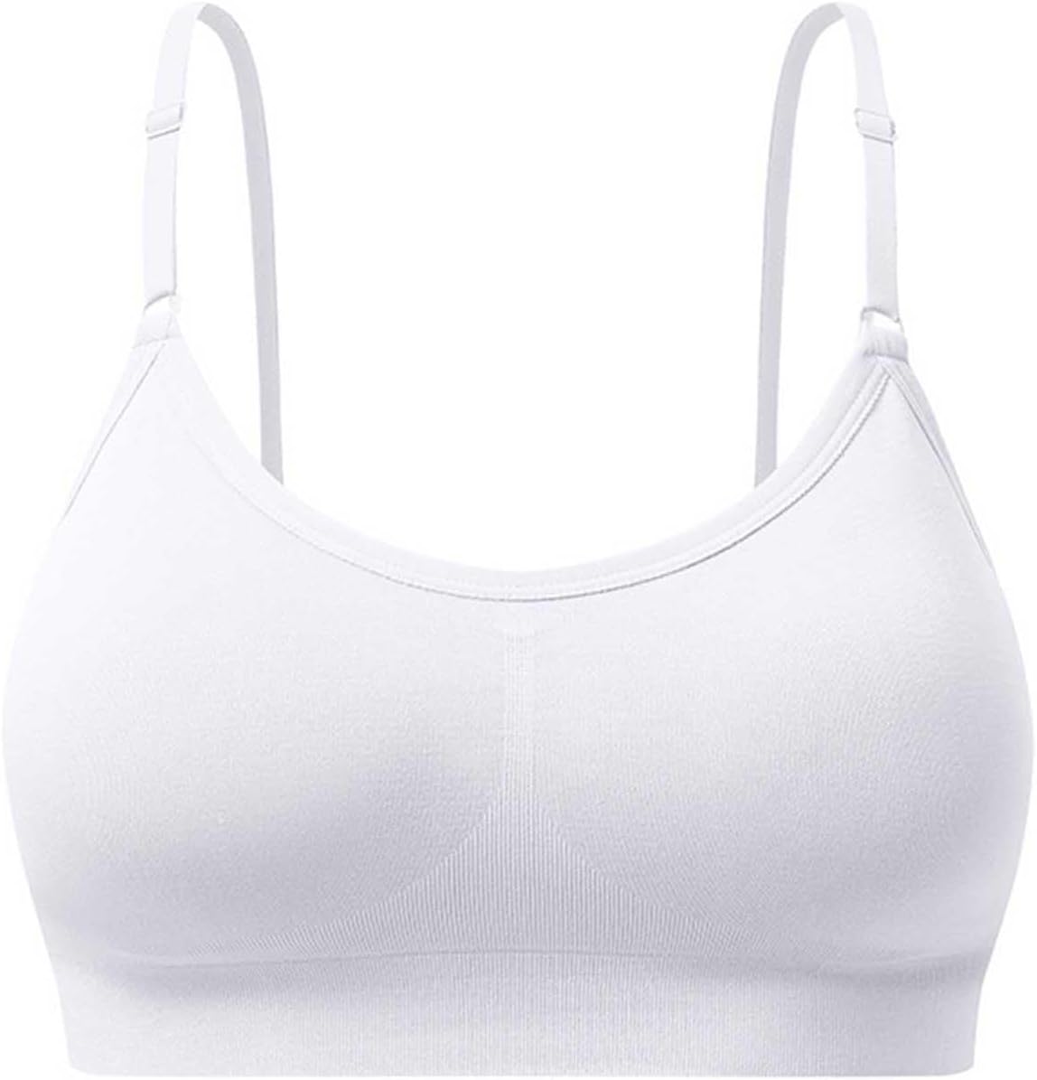 Spaghetti Strap Sports Bras for Women Square Neck Medium Impact Yoga Wireless Full Coverage Padded Cami Crop Top