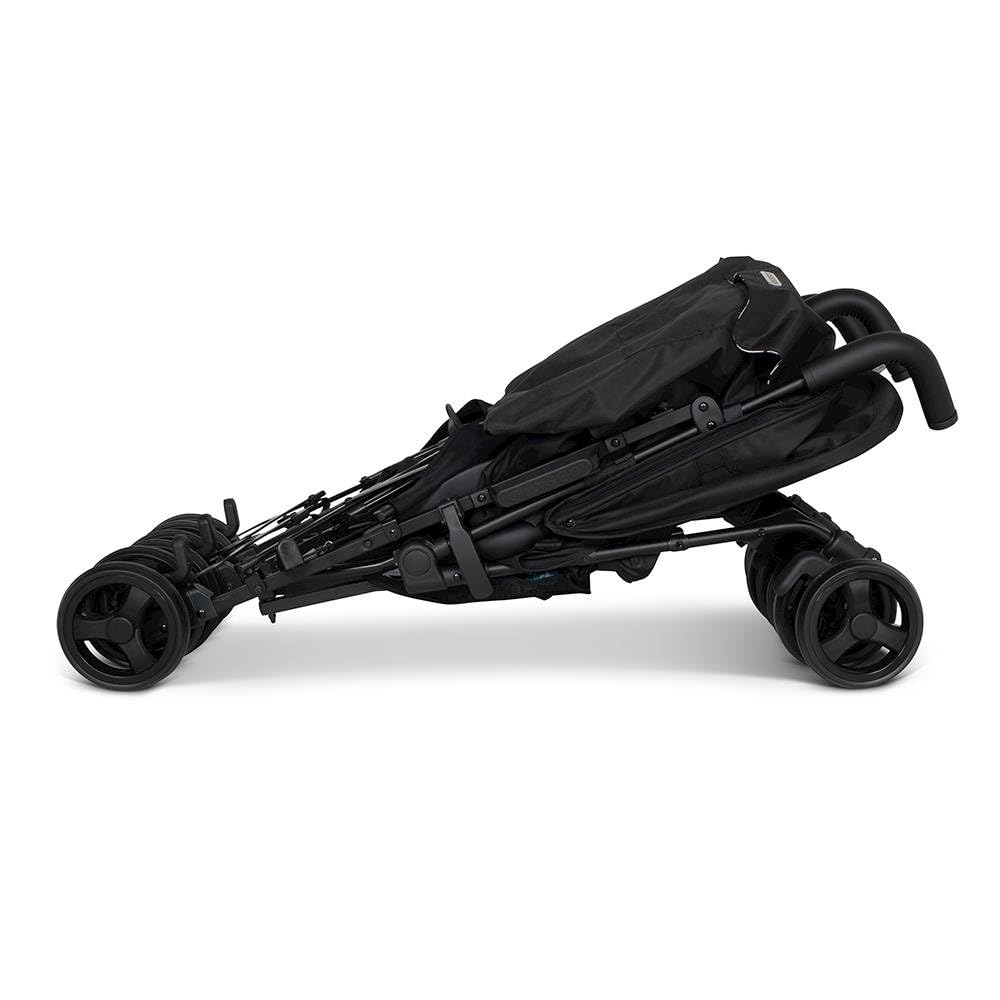Cosatto Supa Dupa - Passeggino doppio, 0-25 kg, leggero, pieghevole, compatto, con coprigambe, portabicchieri e parapioggia (sagoma nera)