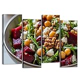 Canvas Wall Art Prints Pictures Fresh Beetroot Chickpea Salad Arugula Feta Cheese Framed Posters Modern Wall...