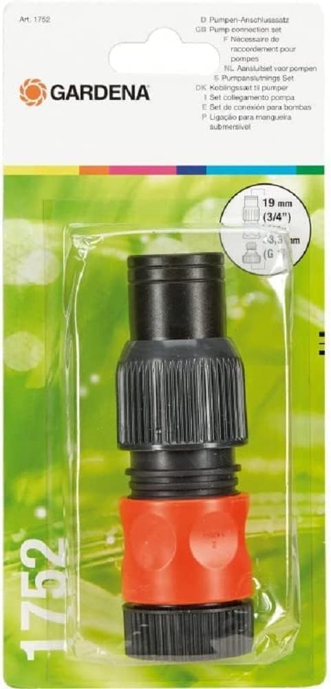 GARDENA Pompe d'Arrosage de Surface 5000/5 | Puissance 1300 W - Pression 5 bar - Débit 5 000 L/H (1759-20) & Set de raccordement grand débit pour pompes de Gardena : raccord de tuyau