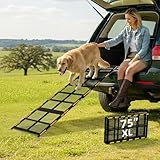 Artpet Wide Dog Ramp for Car 75” Long, Folding Outdoor Pet Ramp for Large Dogs Non-Slip Dog Car Ramp for Truck, SUV, RV