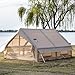 WaldZimmer 12sq Beige Inflatable Camping Tent with Hand Pump Easy Setup Waterproof Windproof Outdoor Blow up Tent 6-8 Person Oxford 4 Season Glamping Air Tents Cabin House with Mesh Windows & Door