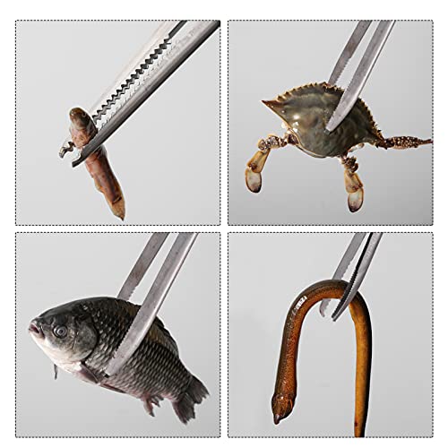 HEMOTON CHURRASCO Tong Longo Grelhar Tongs Aço Inoxidável Tenaz Tesoura Peixes Catching Tong Com Con