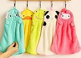 Ning store Kids Hand Towel, 5pcs Candy Color Animal Hanging Wipe Towel for Kids, Soft, Absorbent