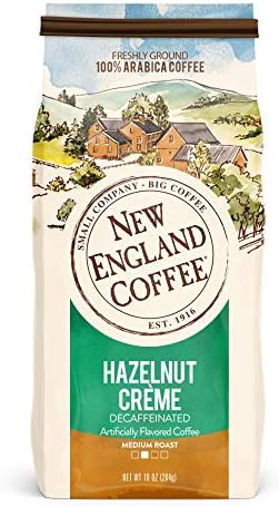 New England Coffee Decaf Hazelnut Crème Ground Coffee 10oz (Pack of 3)