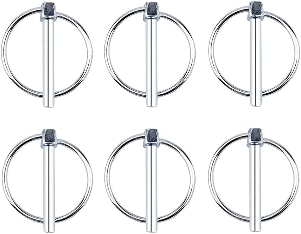 6Pcs LINCH PINS Safety Pins with Ring Lock for Boat Kayak Canoe Trailer Tractor Trolley Mowers