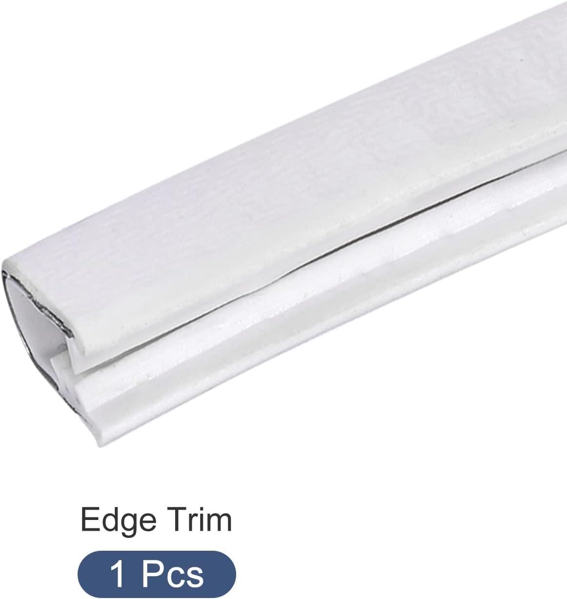 METALLIXITY Edge Trims (1M/3.28Feet) 1Pcs, PVC U-Seal Fits 2.5-5.5mm Edge Seal Strip with Iron Sheet - for Home Door Window, White