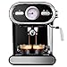 BDwantan Máquinas de café Cafetera Italiana Semiautomática Visualización del Hogar Bomba De Control De Temperatura Completa Cafetera Máquina 220V Espresso, Negro, A
