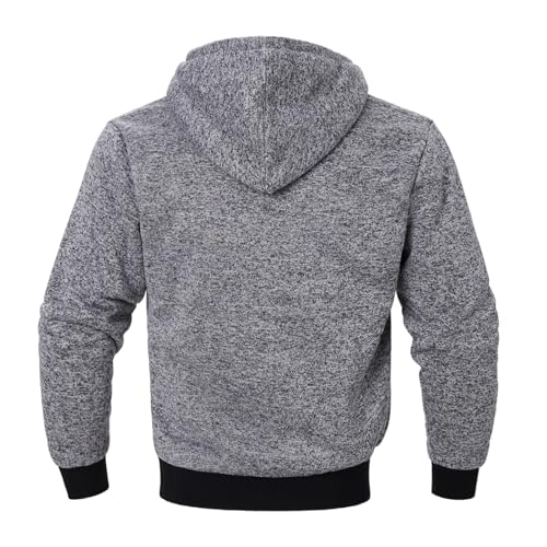 Image of LeeHanTon Sherpa Lined Hoodies for Men Heavyweight Full Zip Up Sweatshirt Thick Fleece Winter Warm Work Jackets Plus Size