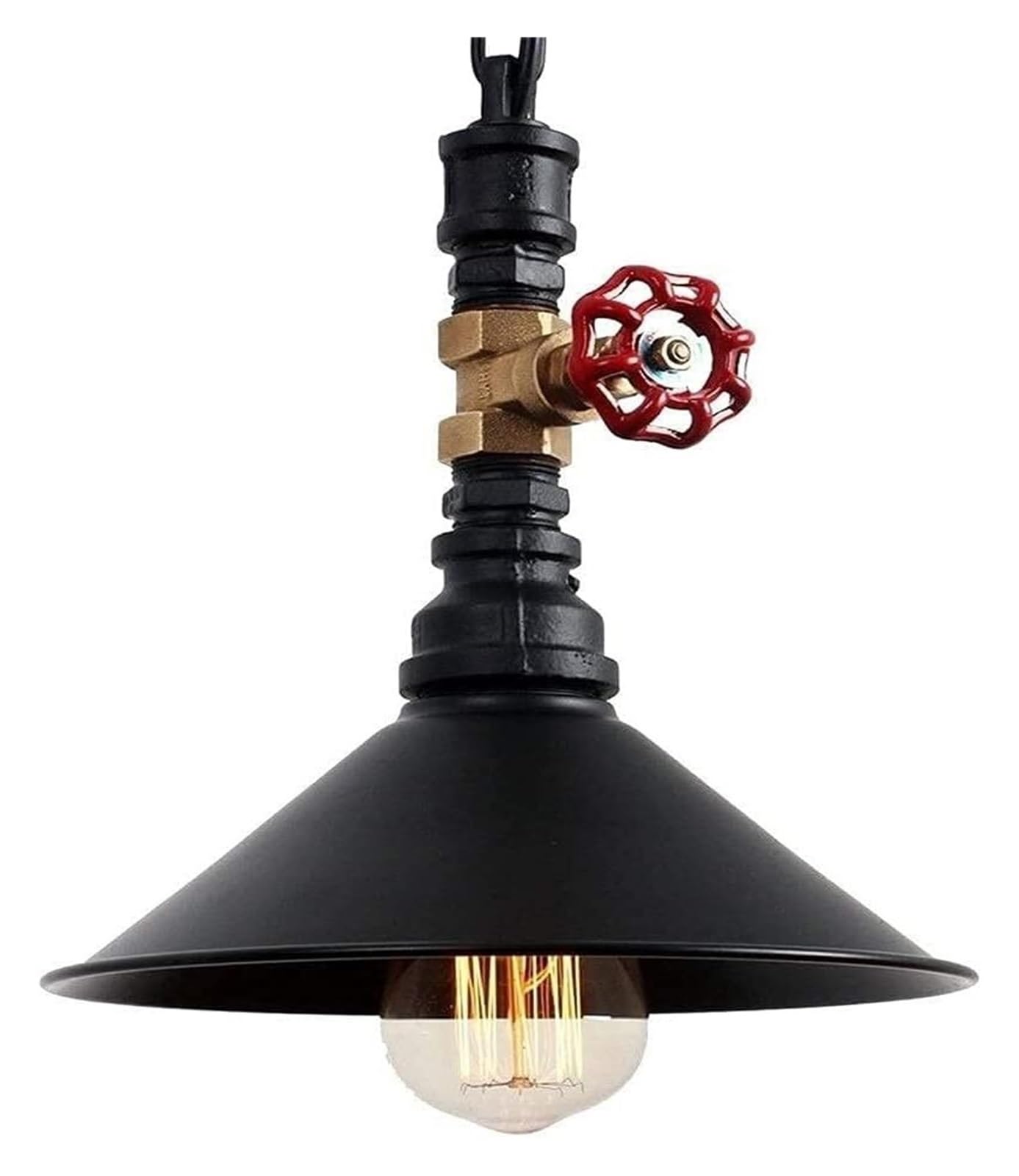 HYJAUSXB Indoor Led Ceiling Pendant, Industrial Pendant Light Fixture Dining Room Chandelier Farmhouse Black Metal Hanging Lamp V-intage Lighting,Foyer