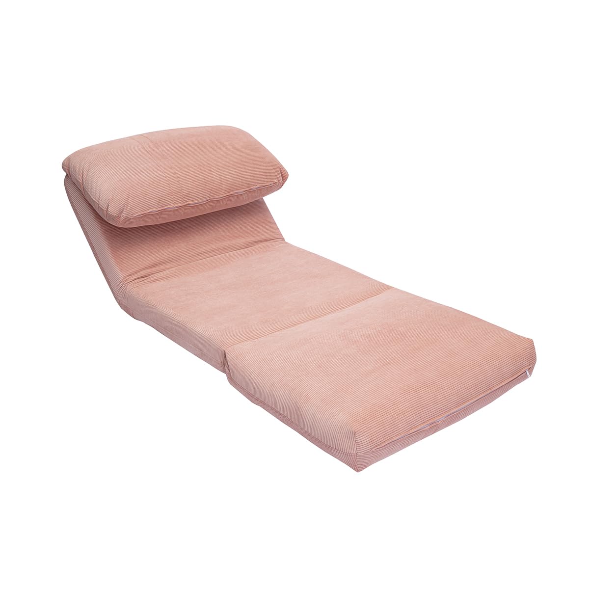 Miliboo Chauffeuse 1 Place Convertible en Tissu Velours côtelé Rose Spencer