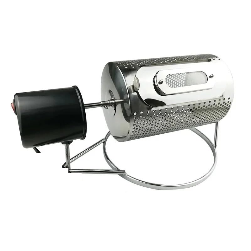 Tostatrice for caffè domestico, tostatrice for chicchi in acciaio inossidabile, for di frutta secca, tamburo elettrico for tostatura con vassoio,Sistema Professionale