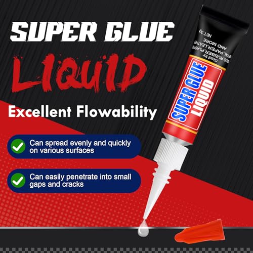 Image of WOUSEDO 24 X 3g Super Glue Liquid, Clear Strong Adhesive,Fast Drying Cyanoacrylate Glue for Wood, Rubber, Leather, Hard Plastic, Metal, DIY Crafts and More