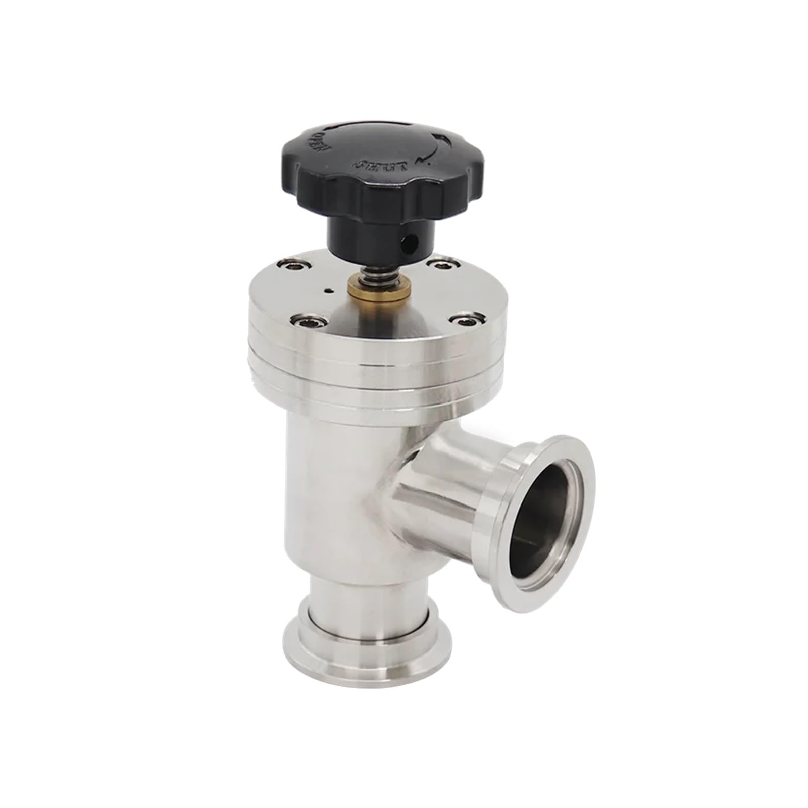 RCGKNNMUZ Stainless Steel Manual Vacuum Baffler Valve KF-16 KF-25KF-40 KF-50 Kf Vacuum Valve Angle Valve(Pneumatic KF16)