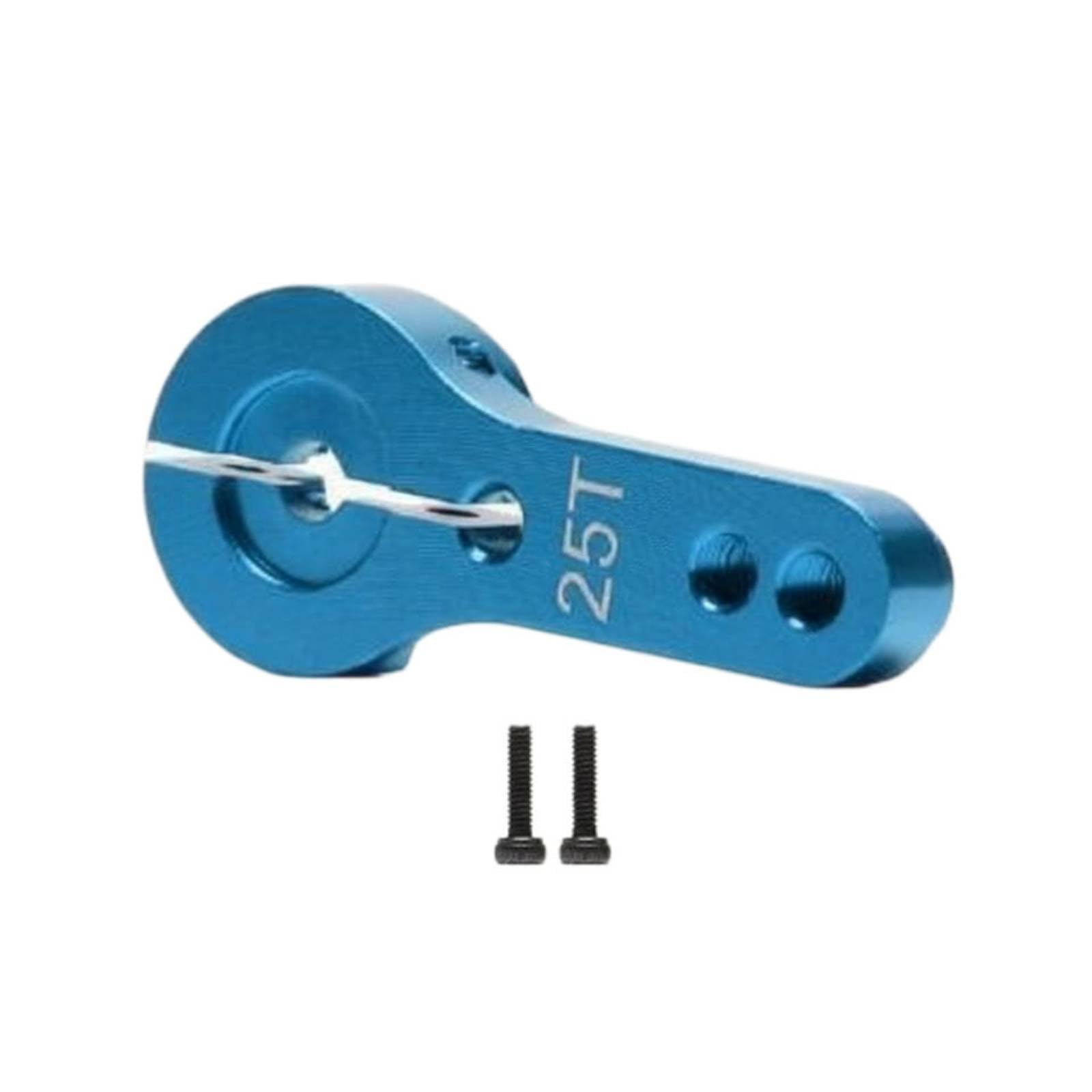 Includes Mounting Screws 25T Aluminum Servo Arm Long-Lasting Metal Clamping Servo Arm High Precision Metal Steering Arm, Blue-image-8