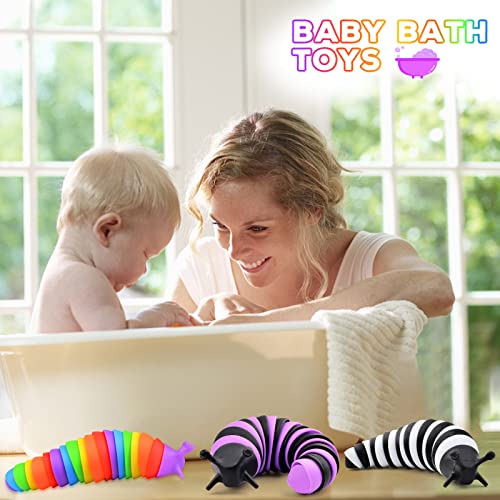 Cevioce Fidget Toys, Fidget Slugs Toy, Sensory Slug Fidget Toy For Kids & Adults, 3Pcs Cute Autism Sensory Toys For Autistic Children, Toddler Toys｜ Stress Relief Toy, Great Gift For Adhd #TOP4