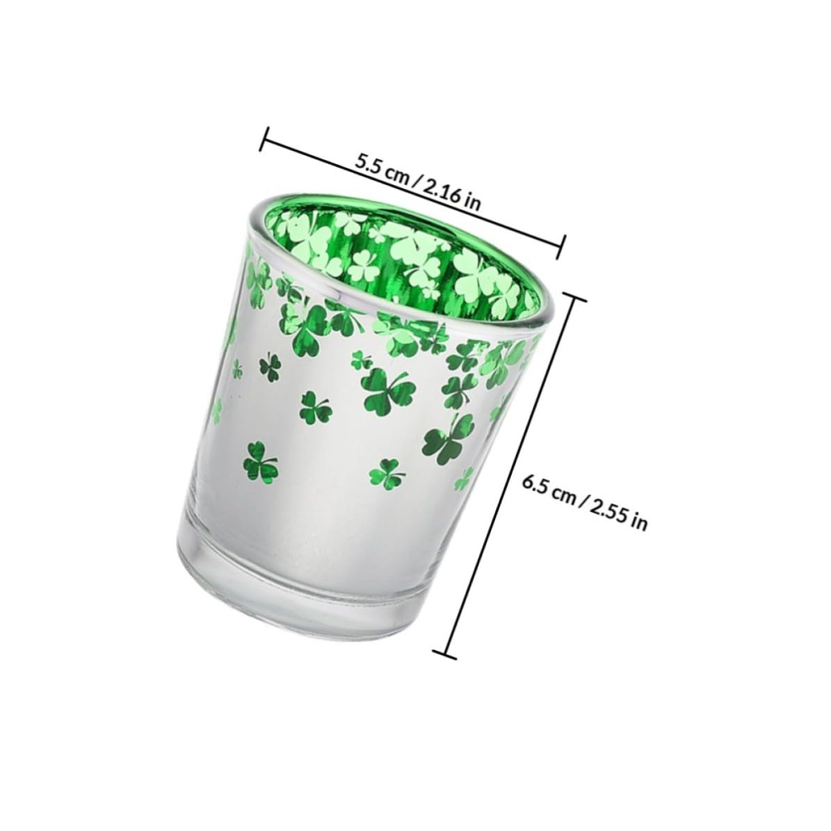 12 Stück Grüner Glas Kerzenhalter für St Patrick's Day Tischdeko