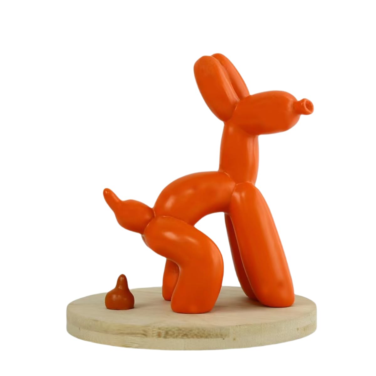 Nafeimilun Orange Color Resin Poop Balloon Dog Figurine Statue Resin Graffiti Art Sculpture Fun Ornament For Desktop And Home Decoration Unique Animal Sculpture For Office Decor-Orange