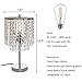 Popity home Crystal Table Lamp with Touch Control,Silver Lamp with Dual USB Charging Ports, 3 Way Dimmable Small Glam Desk Light for Girls Bedroom, Living Room
