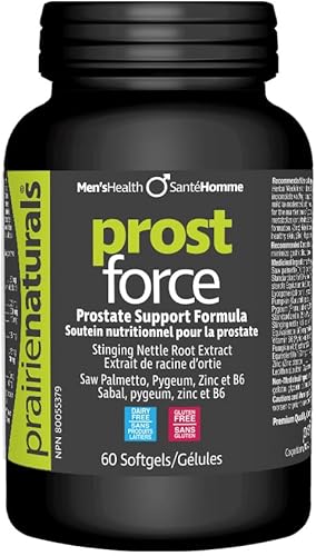 Prairie Naturals Prost Force Soporte de próstata para hombres, 60 cápsulas blandas, 60 unidades