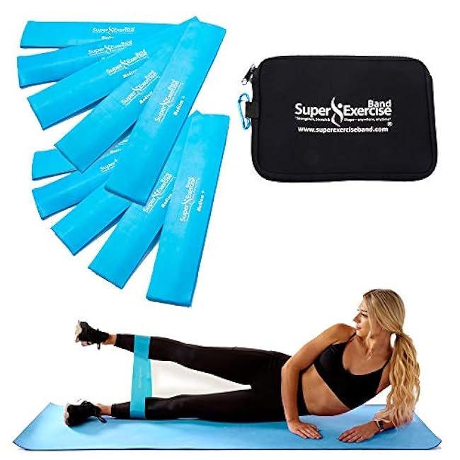 USA 14 x 3 Extra Long Latex Free Mini Loop Bands in 3, 5, 10 Pack Sets. 10 Strengths for Resistance Training, Stretching, Yoga, Toning. Plus an Exclusive iPhone App and E-Book.