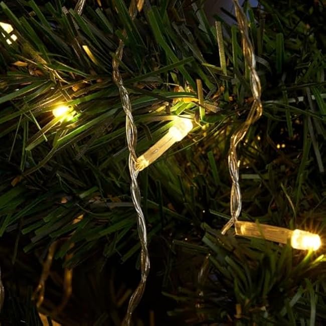 kemooie 500 LED Christmas Lights, 164FT 8 Lighting Modes with Timer Plug in Waterproof String Lights for Outdoor Christmas Birthday Wedding Party Garden Balcony Decorations (Warm White)