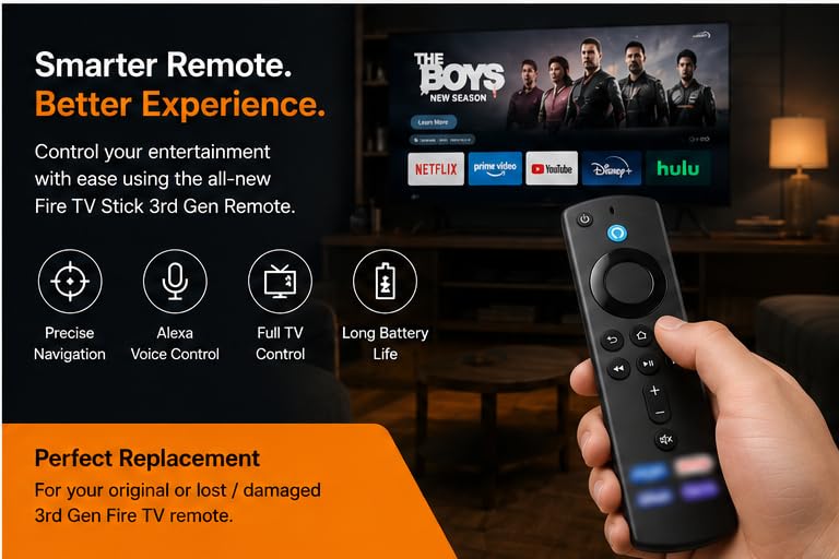 Image of Remote Compatible with Amazonn Alexa Voice Fire Stick Tv Stick 3rd Generation (for Stick)