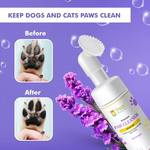 Image of Pet Paw Cleaner For Dog Cat Waterless Foot Scrubber Cleaning Foam With Silicone Washer Brush (150 Ml, Lavender)