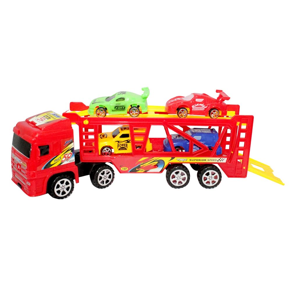 RR Toys Unbreakable Friction Powered Cars Push and Go Cars Tractor Bulldozer Dumper Cement Mixer Truck Vehicle Toys - Construction Toy Set for Children Boys Girls Kids Gift 4PCS