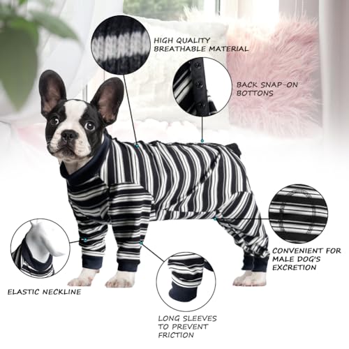 Image of FEimaX Dog Recovery Suit After Surgery, Pet Abdominal Wounds Post Surgical Shirt for Dogs Cats, Puppy Spay Neuter Prevent Licking Onesie Alternative Bandages E-Collar & Cone