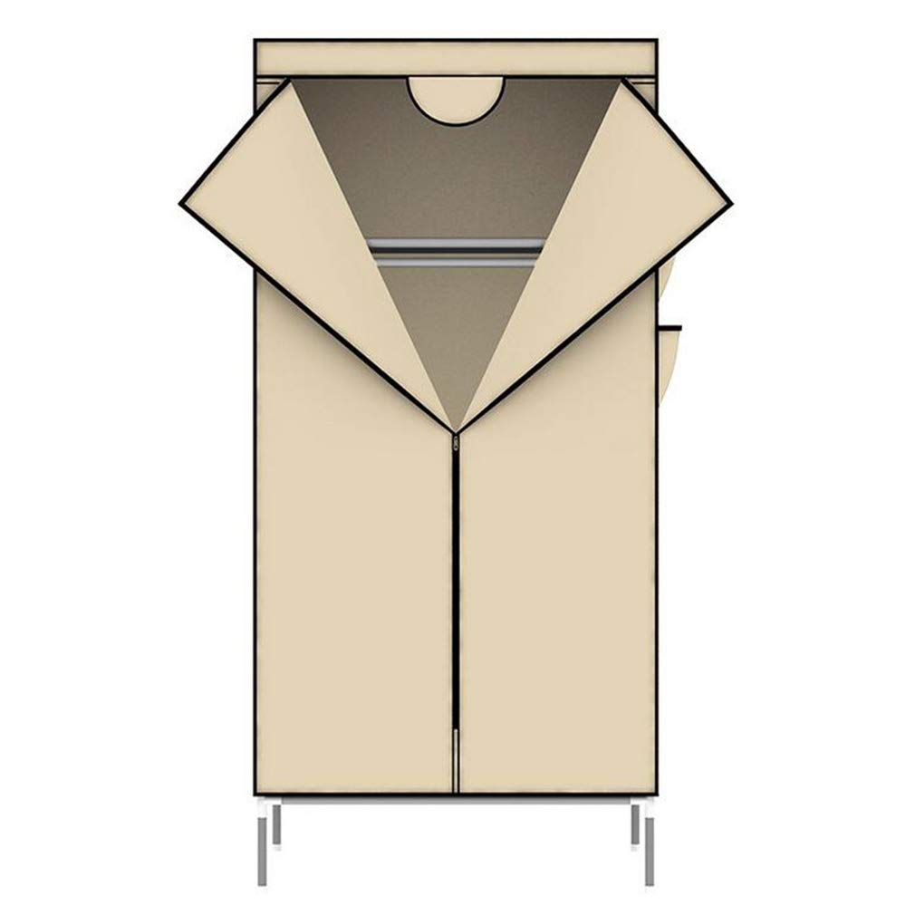 Armario de almacenamiento en tela beige de 70x45x175cm para habitaciones sin espacio