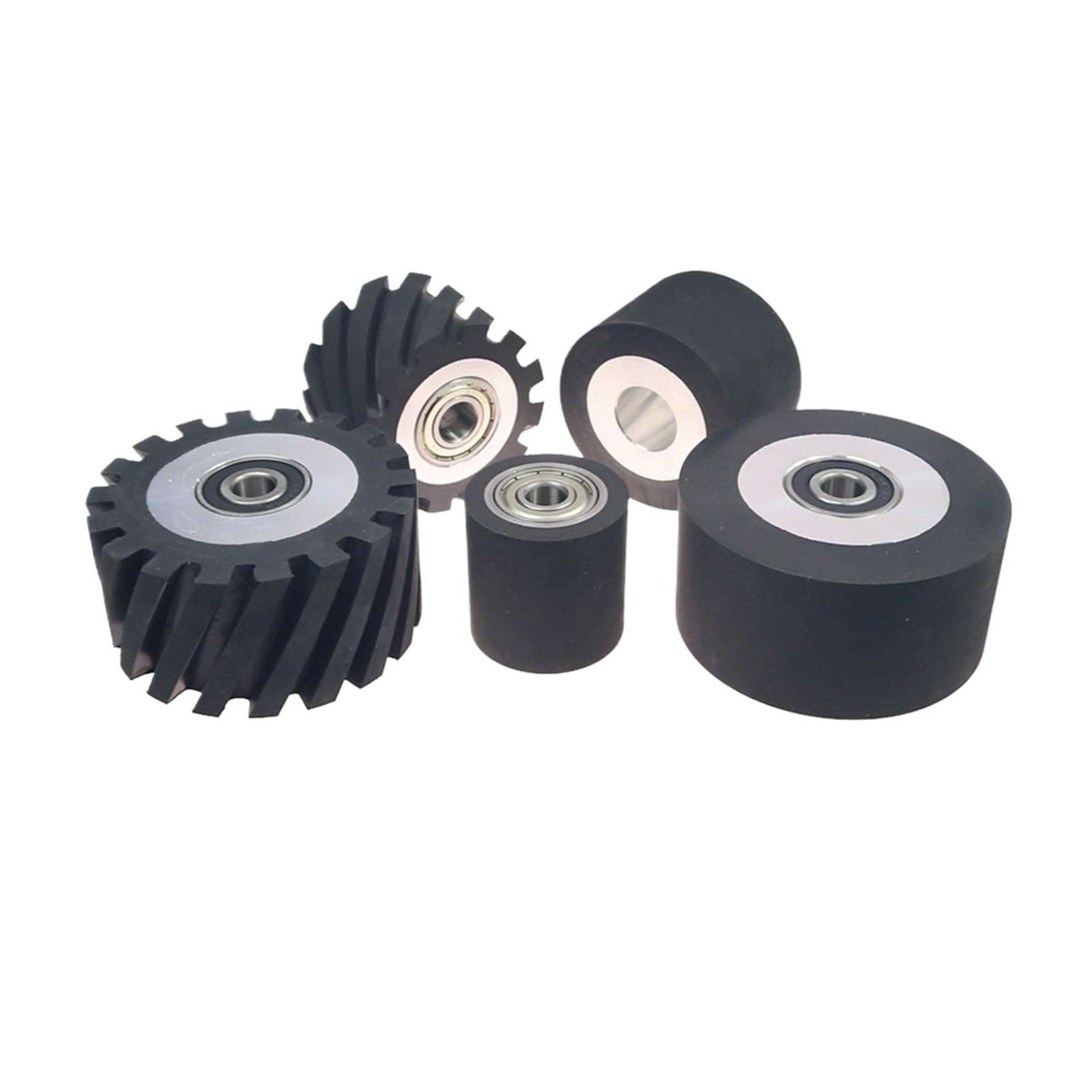 1 Uds Dia.50mm/75mm/100mm * 50mm de ancho rueda pequeña aluminio recubierta goma correa amoladora contacto activo(K75x50x25mm)