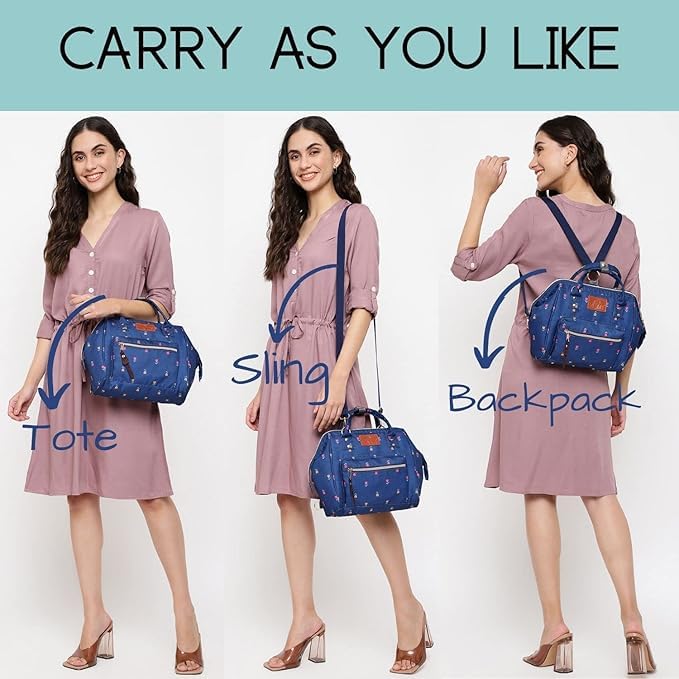 Image of VISMIINTREND Diaper Bag Combo for Mothers for Travel - Includes Mini and Large Diaper Backpack, Solid Premium Febric, Diaper Baby Bag, Maternity Hospital Handbag, Multipocket Stylish Nappy Bag for Mom