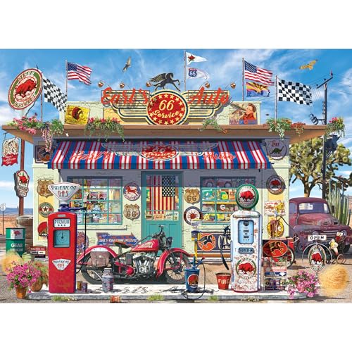 Image of RoseArt Kodak Premium Earl's Auto 1000 Piece Jigsaw Puzzle for Adults