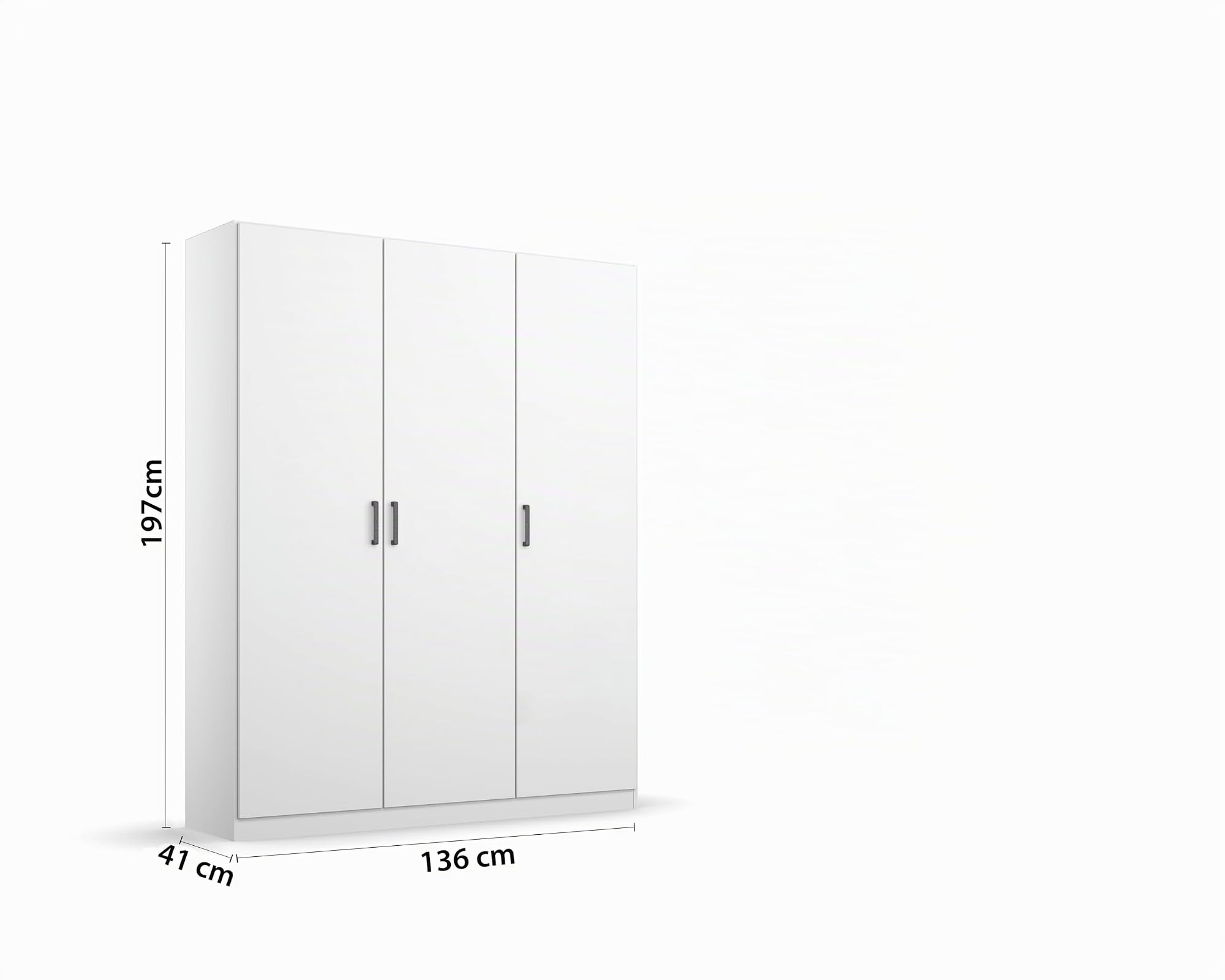 Rauch Möbel Allrounder, Kleiderschrank, Farbe Weiß, Breite 136 cm