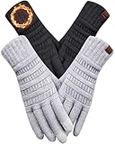 REACH STAR 2 Pairs Winter Gloves for Women Men, Touch Screen Warm Knit Thermal Gloves for Cold Weather for Hiking Driving Running Gifts