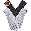 REACH STAR Guantes de invierno para mujer, guantes cálidos con dedos para pantalla táctil para clima frío, guantes de punto para enviar mensajes de texto y conducir