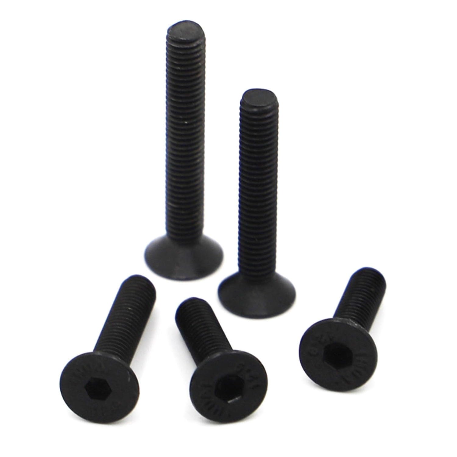 Tornillo autorroscante M2, M2.5, M3, M4, M5, M6, M8, M10, M12, acero negro, grado 10.9, hexagonal, cabeza plana, avellanada (1-50 piezas) cubierta de tornillo (35 mm, M3 50 piezas)