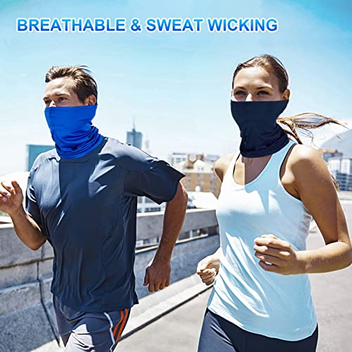 Image of 4 Pack Neck Gaiter Face Mask : Balaclava Mask & Bandana Headband for Men Women