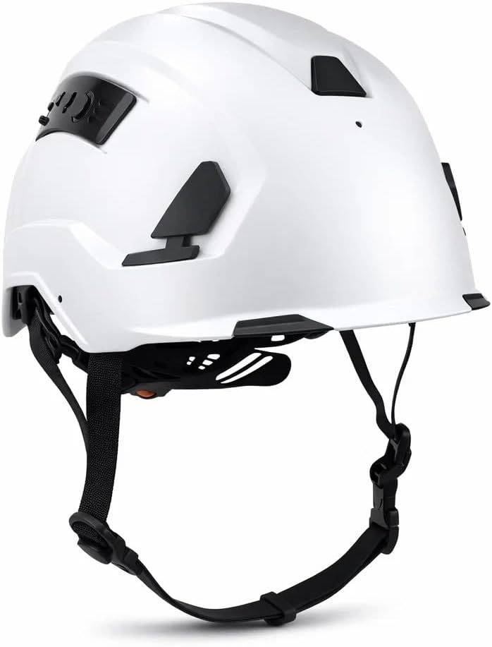 Encased ANSI Z89.1 Type II Class C Construction Vented Hard Hat with Headlight