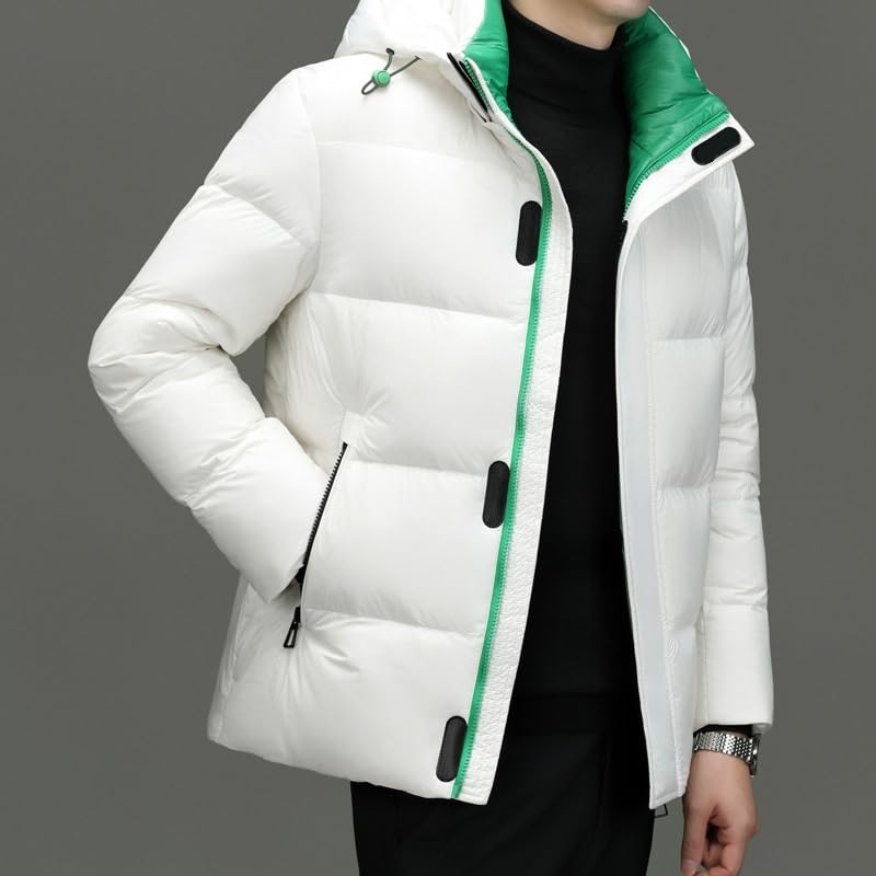 Mens Fashion Hooded Down Jacket Thickened Casual Comfortable Shiny Thick Winter Puffer Jackets - Image 4