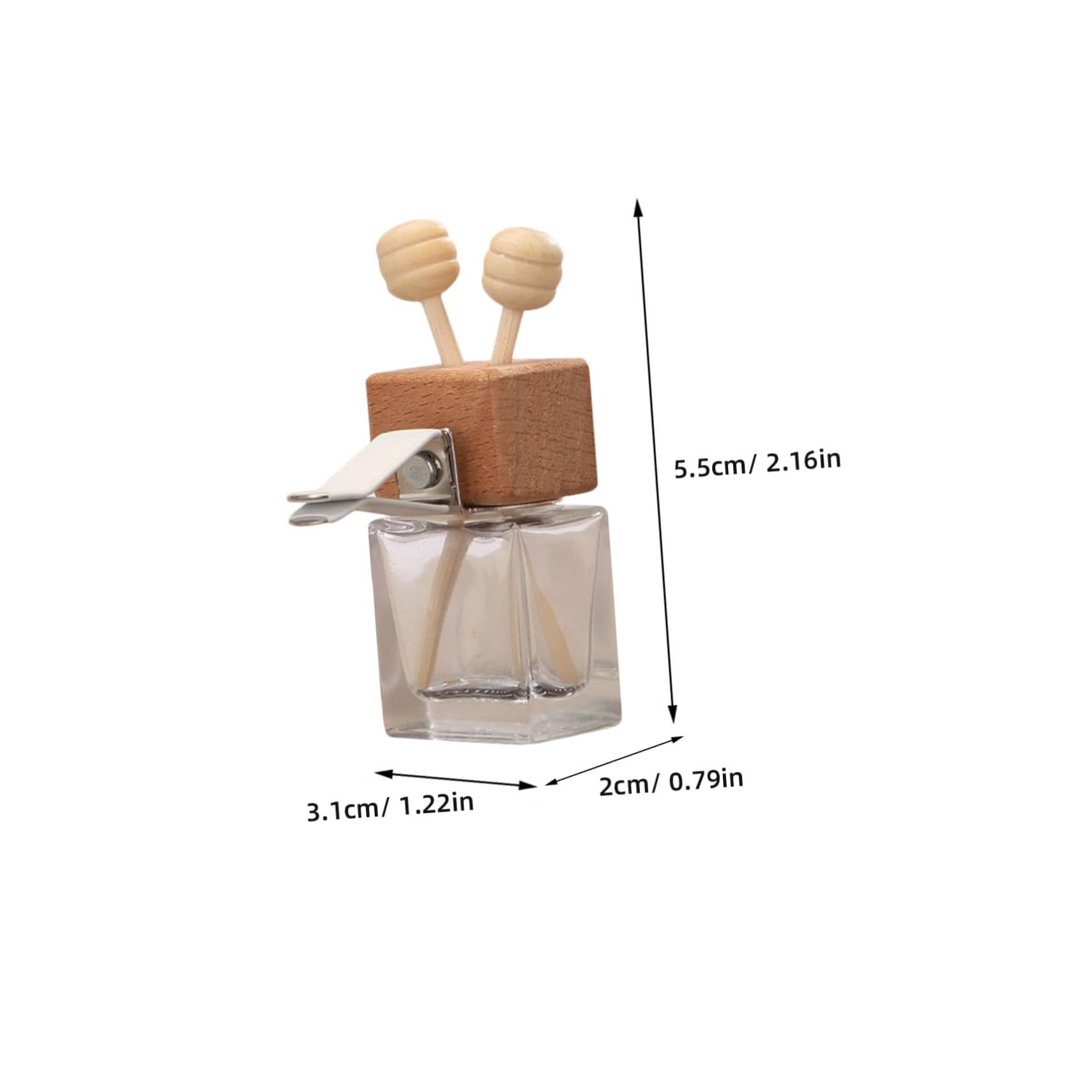 10 pezzi Bottiglie Diffusori Profumo Auto in Vetro con Tappo in Legno e Clip per Bocchette d Aria Decorazione Elegante per Aromaterapia e Oli Essenziali Freschezza Continuativa
