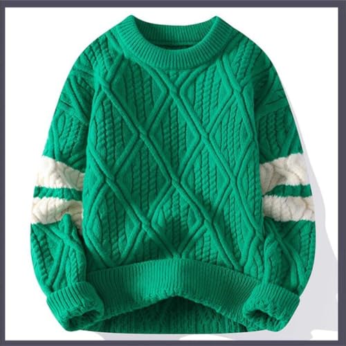 Autumn and Winter Round Neck Sweater for Men, Loose and Contrasting Color Casual Versatile Base Sweater for Men2