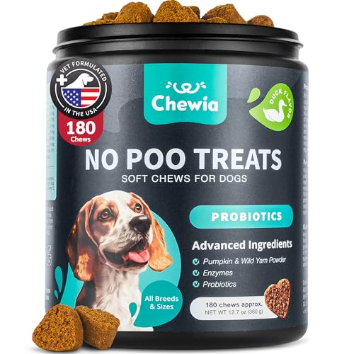 No Poo Chews for Dogs - Coprophagia Deterrent - Dog Probiotics for Digestive Health with Enzymes - Canine Stool Eating Deterrent - Digestive, Dental, Gut & Immune Health Treats - No Poop Eating